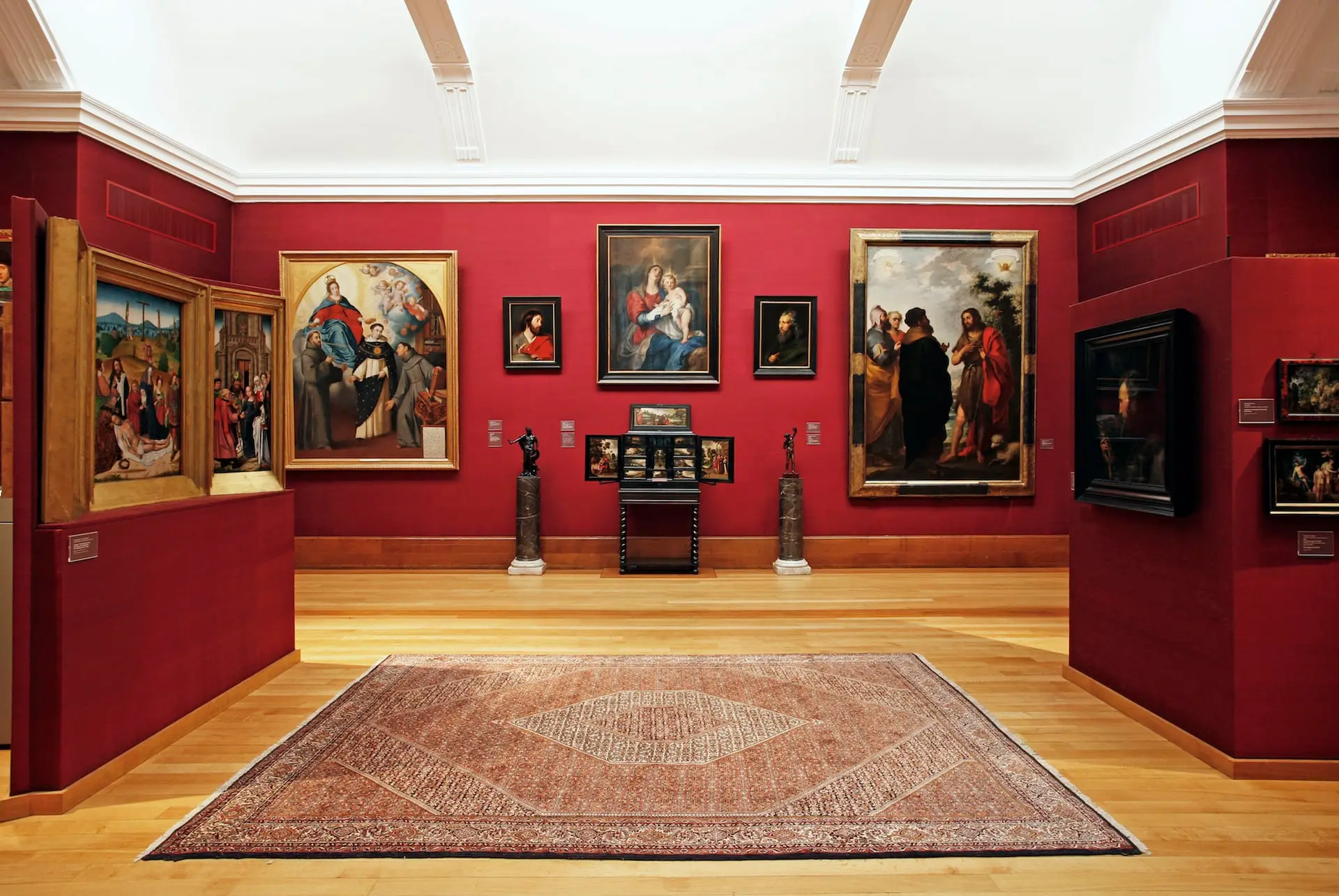 A grand gallery of Old Master paintings at the Fitzwilliam Museum, the kind of environment Eltek monitoring protects