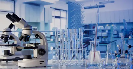 A clean, brightly lit life-science laboratory Eltek monitors for temperature, humidity and compliance