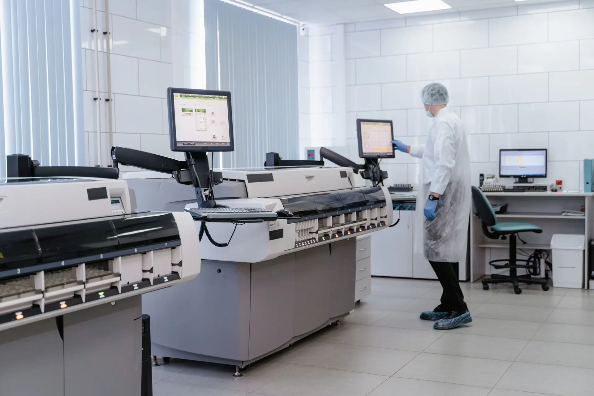 A quiet, empty laboratory at night, monitored around the clock while staff are away over the New Year