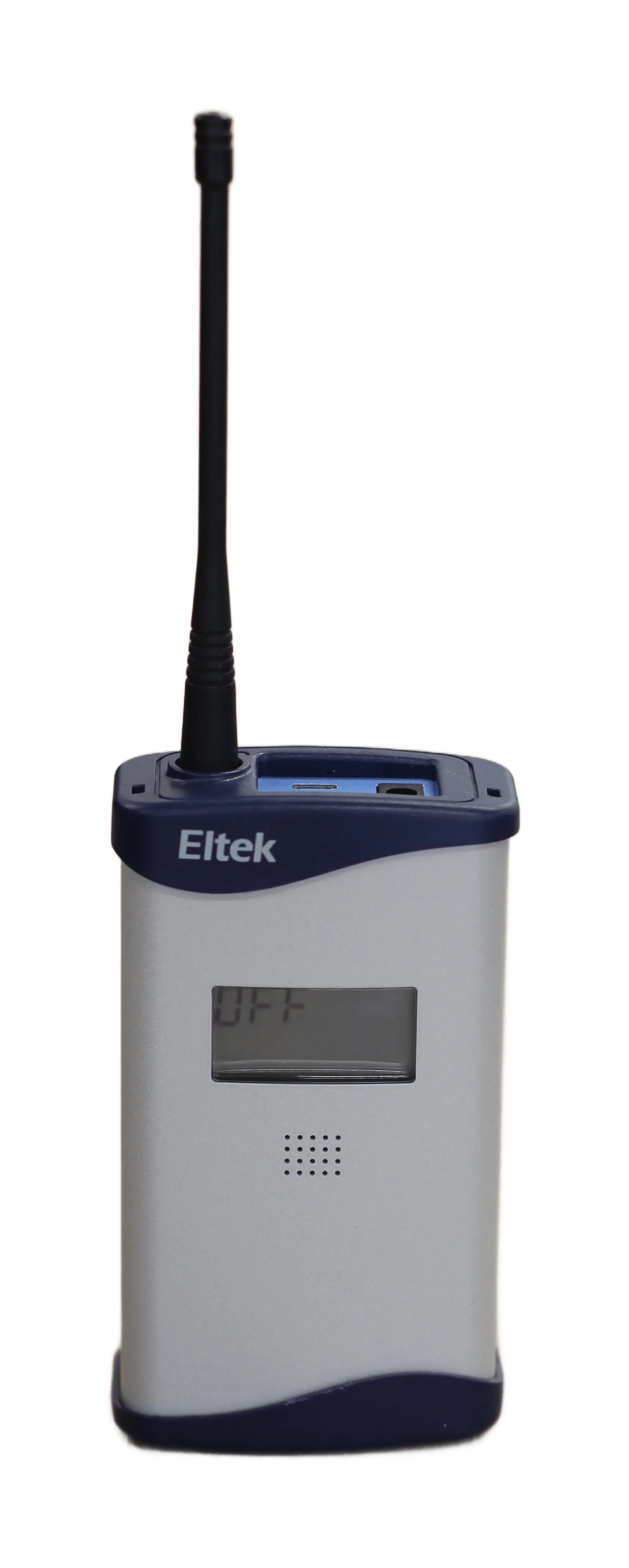 Eltek RP250 wireless repeater with detachable antenna, integrated display and front speaker grille, for extending wireless monitoring range across large and multi-building sites