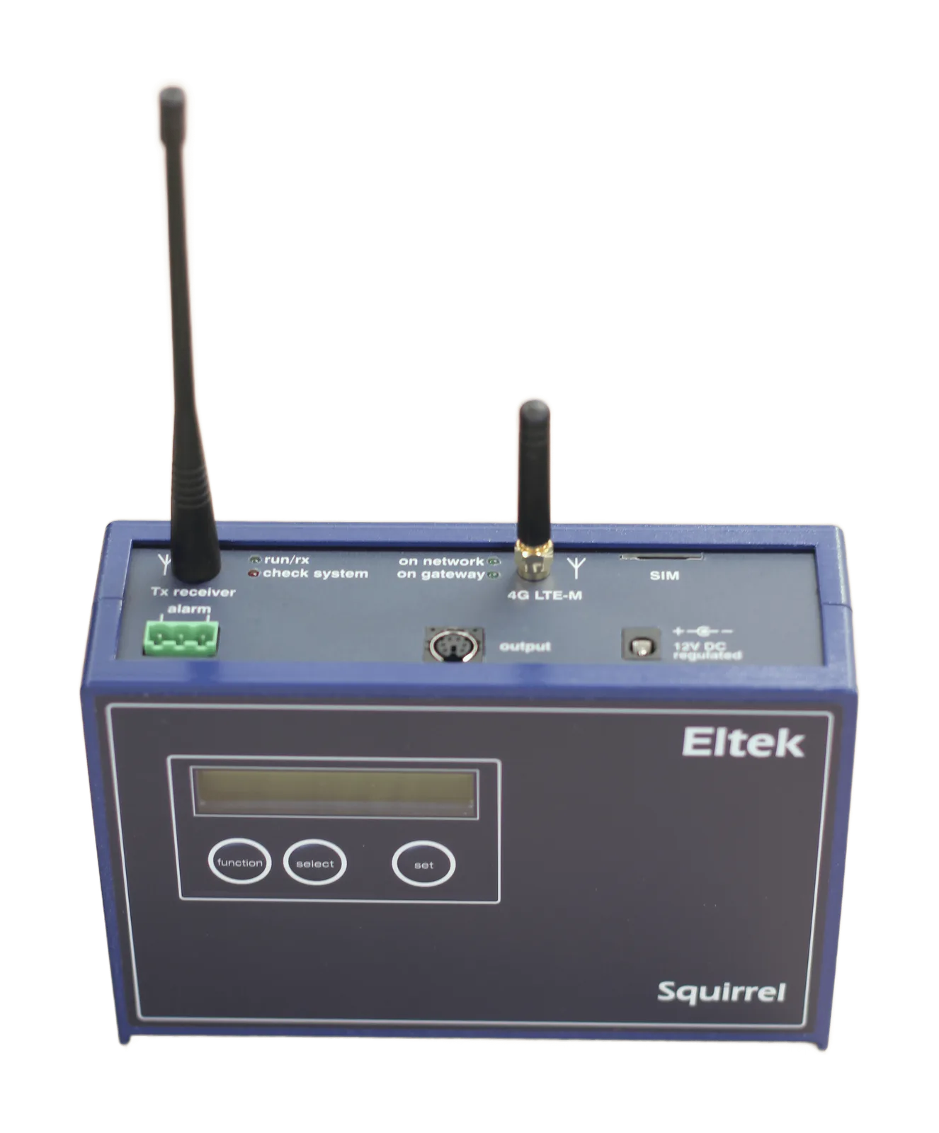 Eltek Squirrel receiver logger with two antennas, display and control buttons