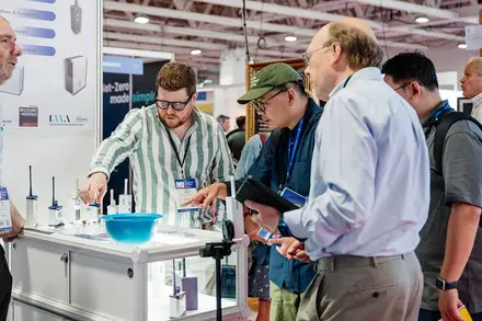 Eltek team exhibiting environmental monitoring solutions at a museums and heritage trade show